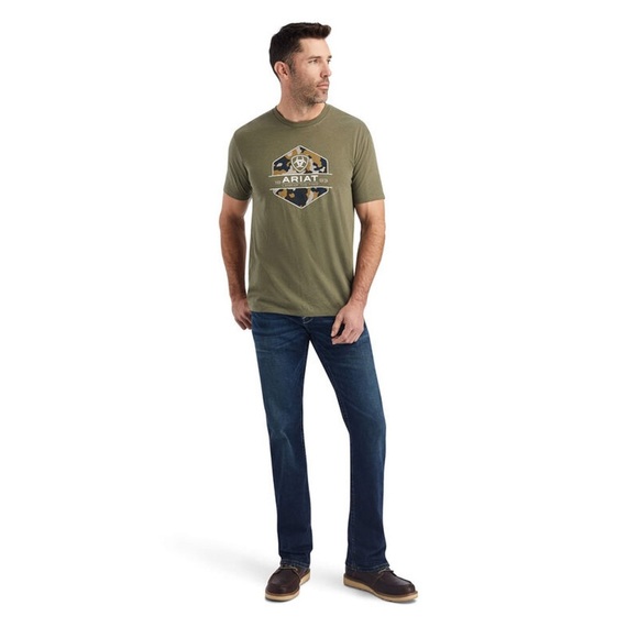 New Men’s Ariat camo badge tshirt - Picture 2 of 4